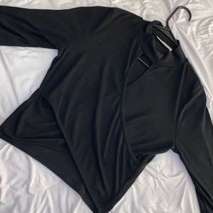 Long Sleeve Black Crop Top